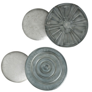 2x Wandschild, verschiedene Muster, grau, TYLER