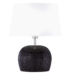 LED Tischleuchte, Metall, Stoffschirm, braun, VERSAILLES