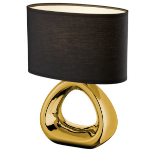 Design Tischleuchte, Keramik, gold schwarz, H 34,5 cm, GIZEH