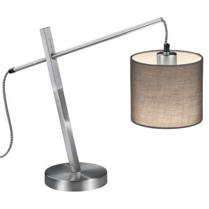 Tischlampe, Stoff Schirm grau, Höhe 47 cm, PADME
