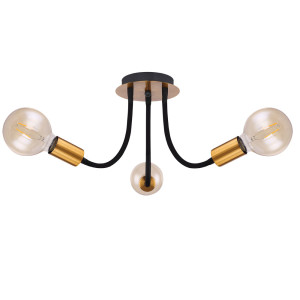 RGB LED Deckenlampe, schwarz gold,  flexibel, H 36,5 cm, EDDY