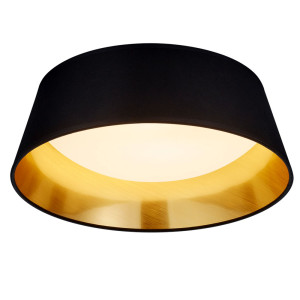 LED Deckenleuchte, schwarz gold, Textil, 34 cm, PONTS