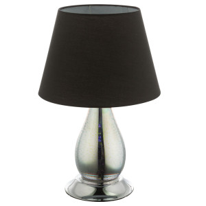 LED Textil Tischlampe, 3D Effekt Glassockel, H 46 cm, ELIAS
