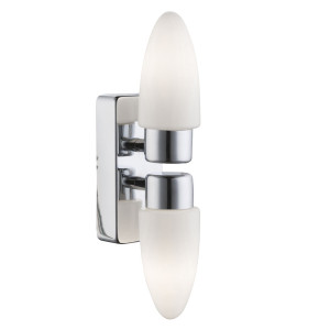 LED Wandlampe, Up & Down, Chrom, Glas,  H 28 cm, BOINA