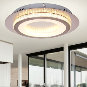 LED Deckenleuchte, Kristall-Optik, rund, 30 cm