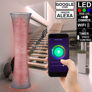 RGB LED Stehleuchte, Textil, App- und Sprachsteuerung, GRAVIS
