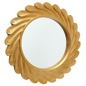 Wand Spiegel, Kunststoff, Gold, 40 cm