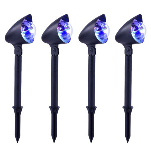 4er Set RGB LED Stecklampe, Erdspieß, Farbwechsler, H 45,5 cm