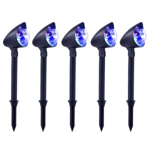 5er Set RGB LED Stecklampe, Erdspieß, Farbwechsler, H 45,5 cm
