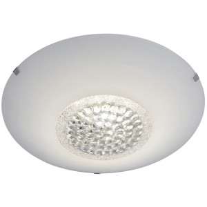 LED Deckenleuchte, Glaskristalle, Dimmer, 30 cm