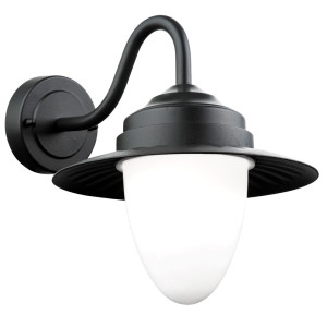 LED Wandlaterne, ALU, schwarz, Glas, Höhe 29,5 cm, CLEVELAND