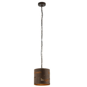 Hängeleuchte, Stahl, rost, Stanzungen, H 110 cm, COLDINGHAM