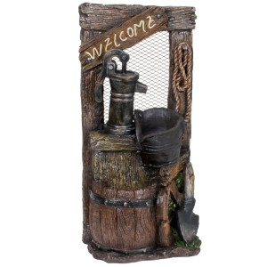 Brunnen, Holz-/Stein-Optik, Höhe  65 cm, HESTIA