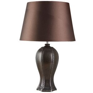 Tischlampe, Keramik, Textil Schirm, H 62,5 cm, BEDFORD
