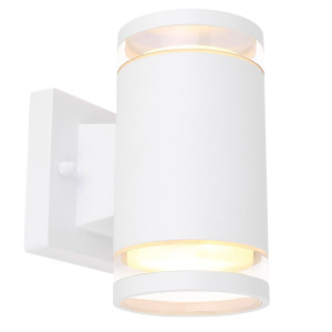 Außen Wandleuchte, Aluminium, Glas, weiß, IP44