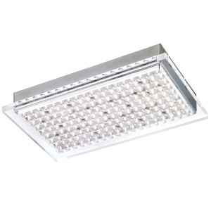 LED Deckenleuchte, Stahl silber, Acrylglas, L 31 cm