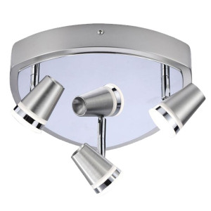 LED Deckenlampe, silber, Spots verstellbar, 22,5 cm