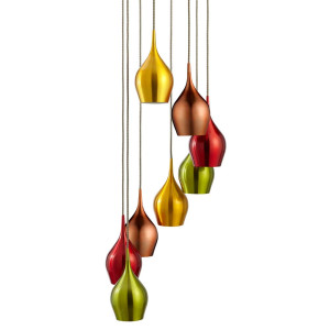 Vibrant 8Flammige Farbige Multi-Drop Schirme (Rot, Grün, Gold, Kupfer)