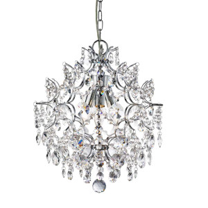 Hängeleuchte, Kristalle, Glas, chrom, H 175 cm, HARRIETTA