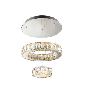 Clover Led 2 Stufige Deckenbündige Leuchte, Chrom, Klarglas