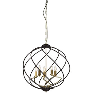 Kronleuchter bronze, Käfig Design, schwarz FLOW