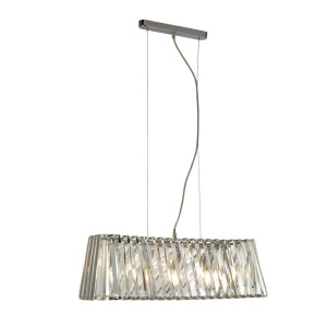 Hängeleuchte, Kristalle, Glas, Stahl, klar, H 150 cm, TIARA
