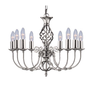 Zanzibar 8Flammige Satin Silber Leuchte Satin Silver Metall