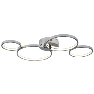 30W Solexa 4 Ringe Led Bündige Deckenleuchte, Chrom 3000K