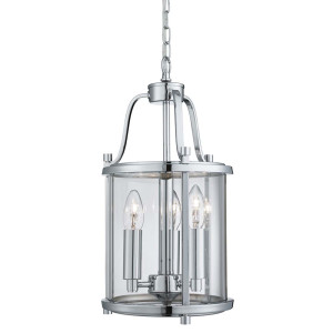 Victorian Laterne, 3Flammig Chrom, Klarglas Chrome / Clear