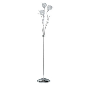 Bellis Ii, 3Flammige Stehleuchte, Chrom, Dekorativer Klarglas Schirm