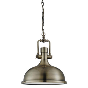 Pendelleuchte, Antik Messing, H 143 cm, INDUSTRIAL PENDANT