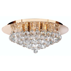 Deckenleuchte, Gold, 45 cm, Kristall, HANNA