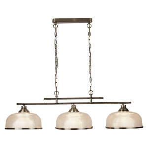 Pendelleuchte, Messing, Antik, Glas, klar, dimmbar