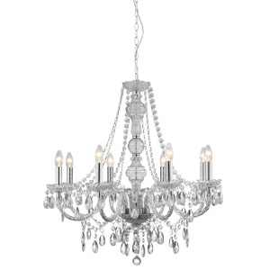 Deckenleuchte, Chrom, H 150 cm, MARIE THERESE