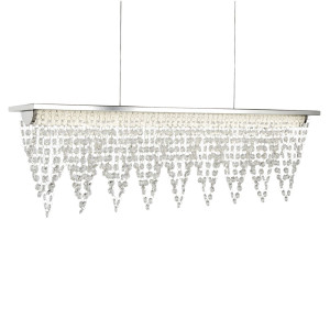 LED Hängeleuchte, Kristalle, Edelstahl, H 115 cm, DRAPE