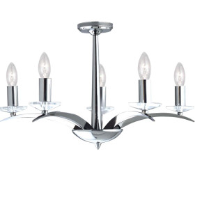 Kensington Chrom 5Flammige Leuchte chrom plattiert Baustahl