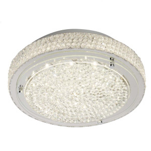 LED Deckenleuchte, Chrom, Aluminium, 30 cm, FLUSH