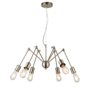 Pendelleuchte, Silber, H 150 cm, Höhenverstellbar, MANTIS