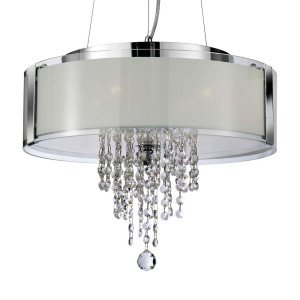 Hängeleuchte, Kristalle, Glas, Stahl, chrom, H 132 cm, ORION