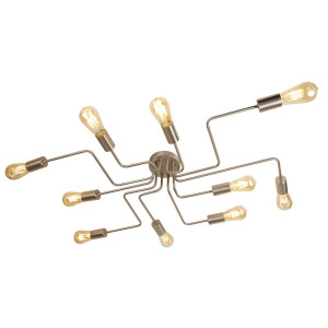 Deckenleuchte, Baustahl, Satin-Silber, industrielle Optik