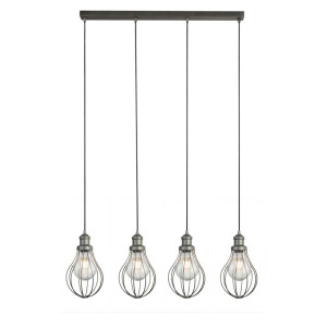 Pendelleuchte, Silber, H 120 cm, BALLOON CAGE