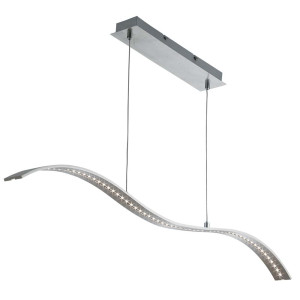 LED Pendelleuchte, Silber, Edelstahl, H 120 cm, BAR LIGHTS