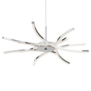 LED Hängeleuchte, silber, geschwungen, 56 cm, BARDOT