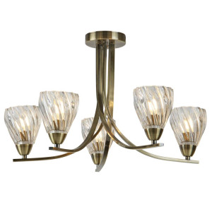 Deckenleuchte, Antik Messing, 62 cm, ASCONA