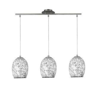 Pendelleuchte, Silber, H 147 cm, CRACKLE