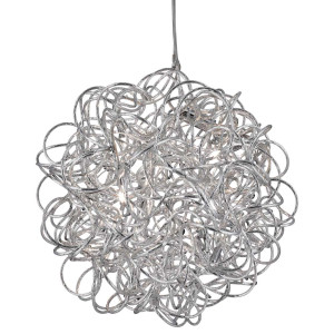 Scribble, 6Flammiger Pendelleuchte, Diamantgeschnittenes Aluminium