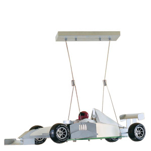 Pendelleuchte, Silber, H 105 cm, Rennauto, NOVELTY