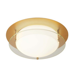 LED Deckenleuchte, Gold, Aluminium, 38 cm, FLUSH