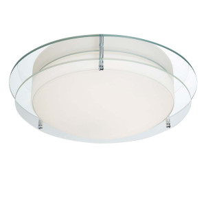 LED Deckenleuchte, Chrom, Weiß, 38 cm, FLUSH
