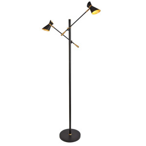 LED Stehleuchte, Gold, Schwarz, H 160 cm, DIABLO